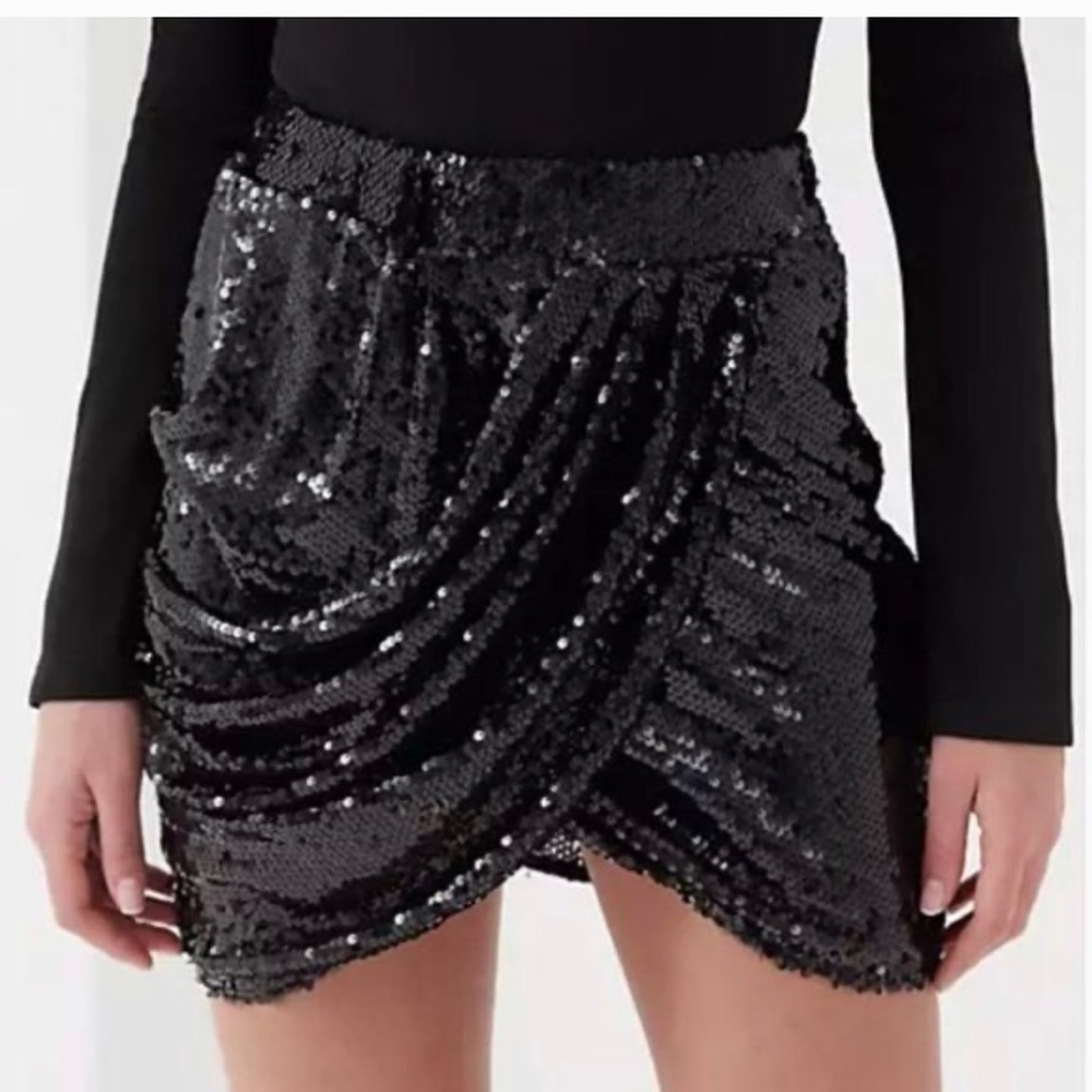 4th and Reckless sequin drape mini skirt